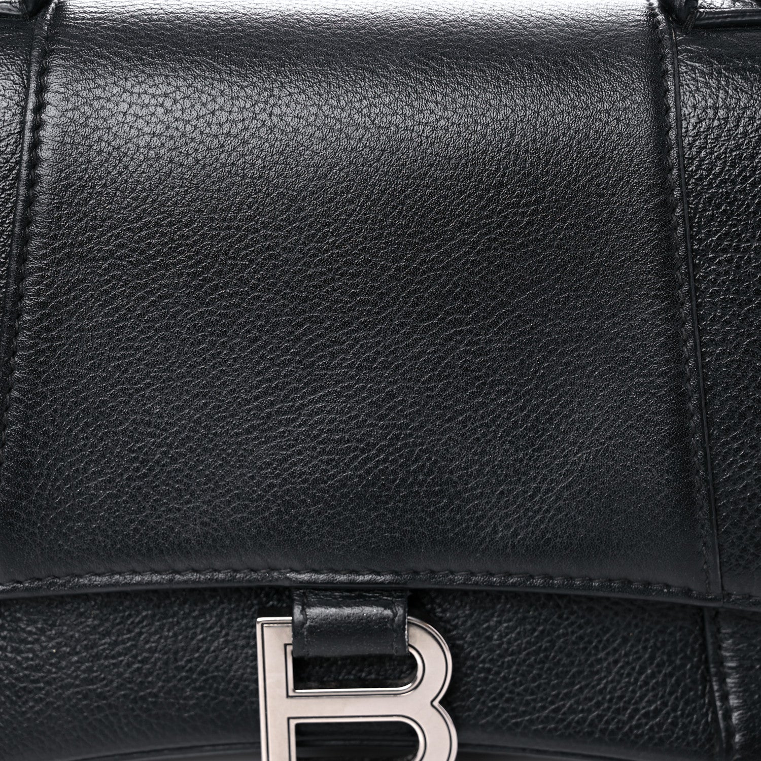 Balenciaga Grained Calfskin Small Hourglass Top Handle Bag Black 18 of 19