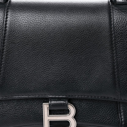 Balenciaga Grained Calfskin Small Hourglass Top Handle Bag Black 18 of 19