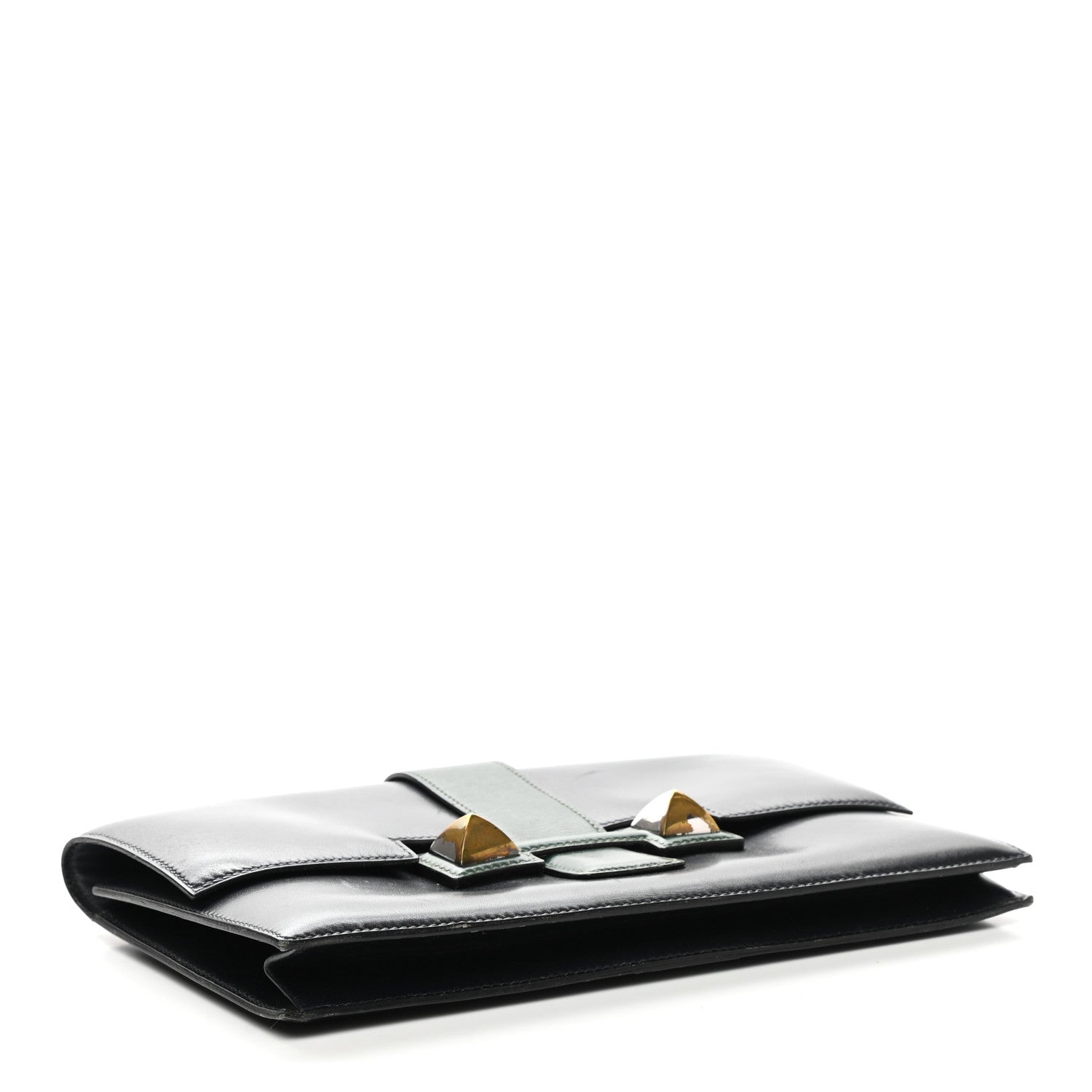 Hermes Box Medor Clutch 23 Bleu Indigo Vert Bengale 4 of 10