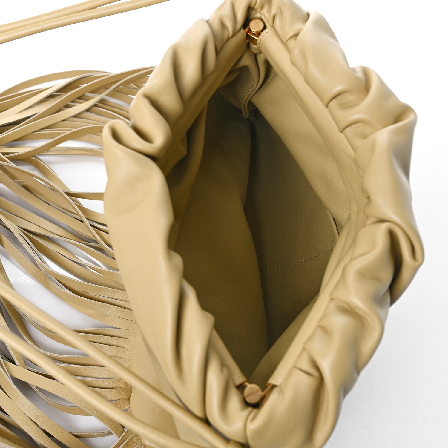 Bottega Veneta Nappa The Fringe Pouch Shoulder Bag Tapioca 1161664