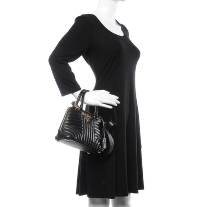 Prada Soft Calfskin Impunture Diagramme Promenade Tote Black 2 of 8