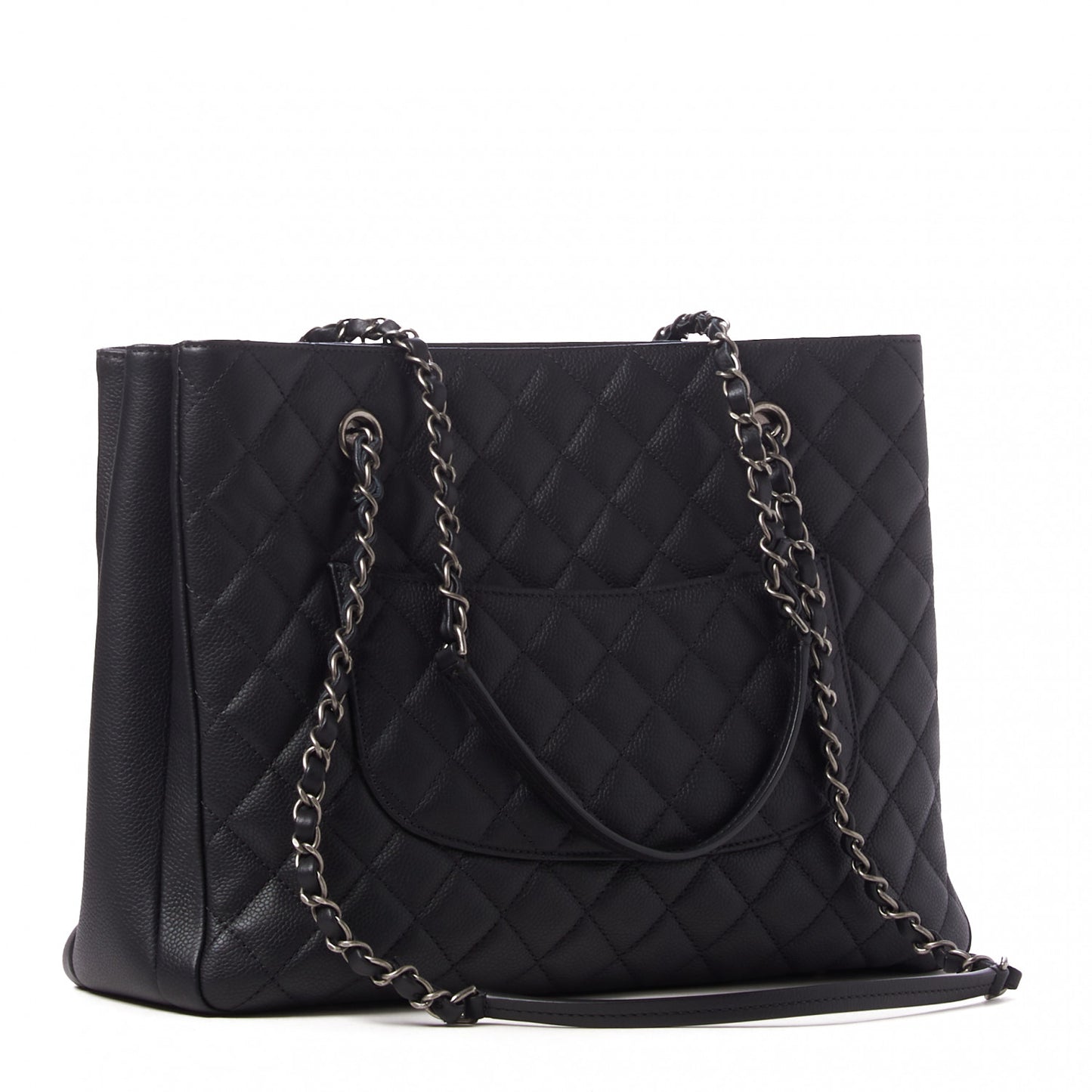 Caviar Quilted Urban Companion Shopping Tote Black