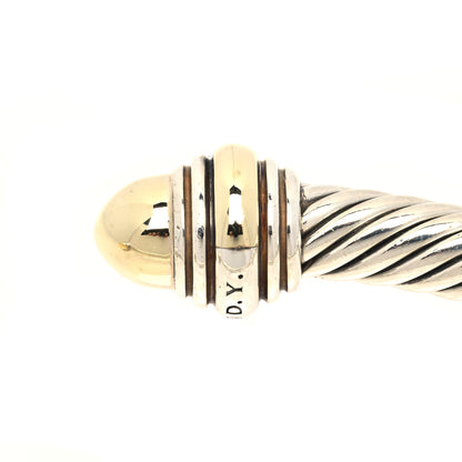 David Yurman Sterling Silver 14K Yellow Gold 5mm Cable Classics Dome Bracelet 3 of 5