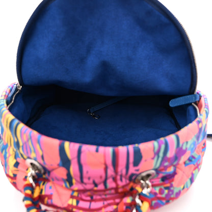 Chanel Foulard Fabric Quilted Printed Backpack Pink 5 of 10