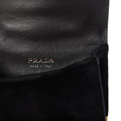 Prada Velvet City Calfskin Micro Cahier Bag Black Alloro 8 of 11