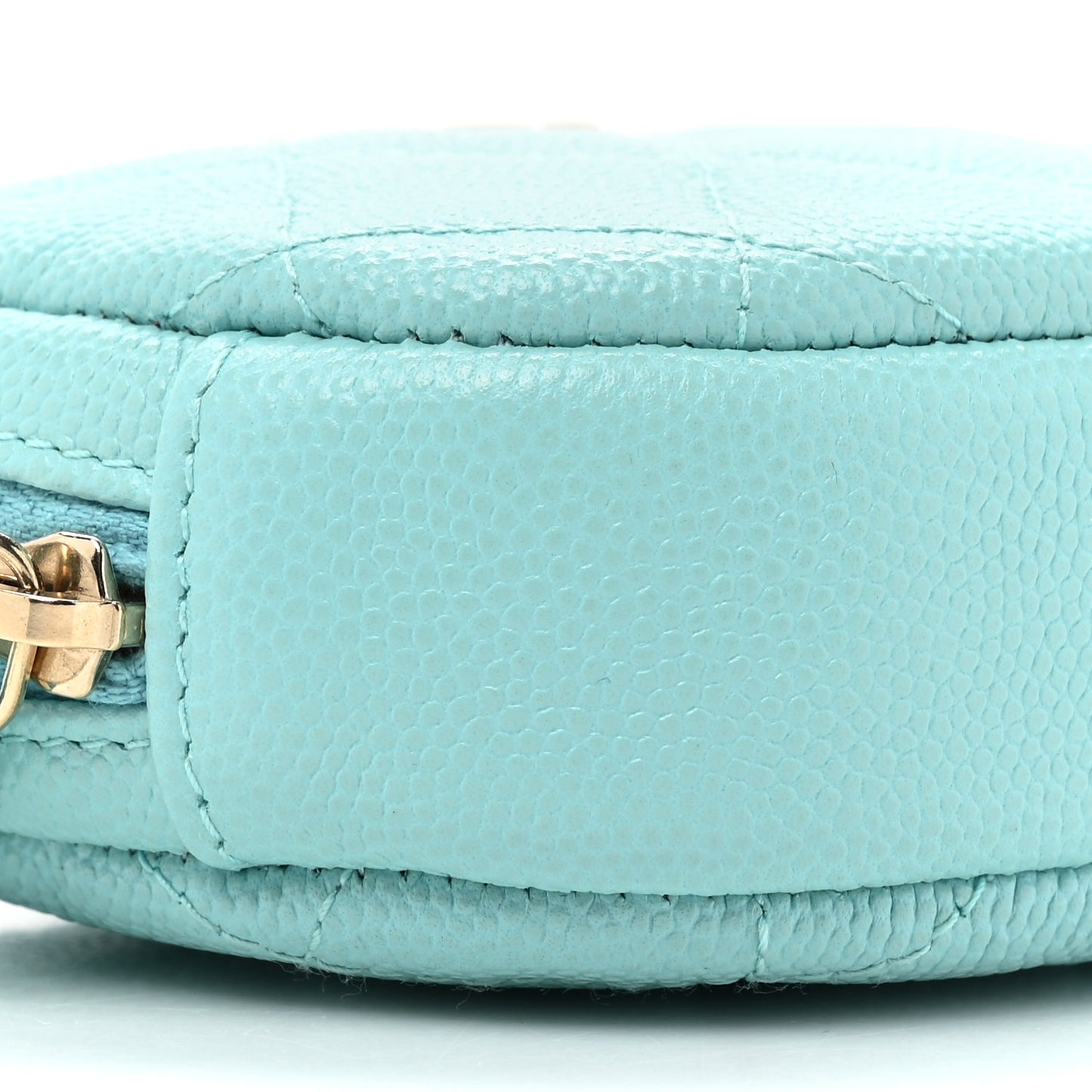 Caviar Quilted Zip Around Classic Coin Purse Light Blue