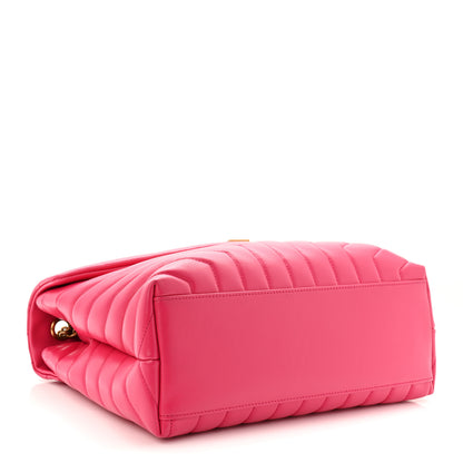 Saint Laurent Calfskin Y Quilted Monogram Medium Loulou Chain Satchel Freesia 4 of 10