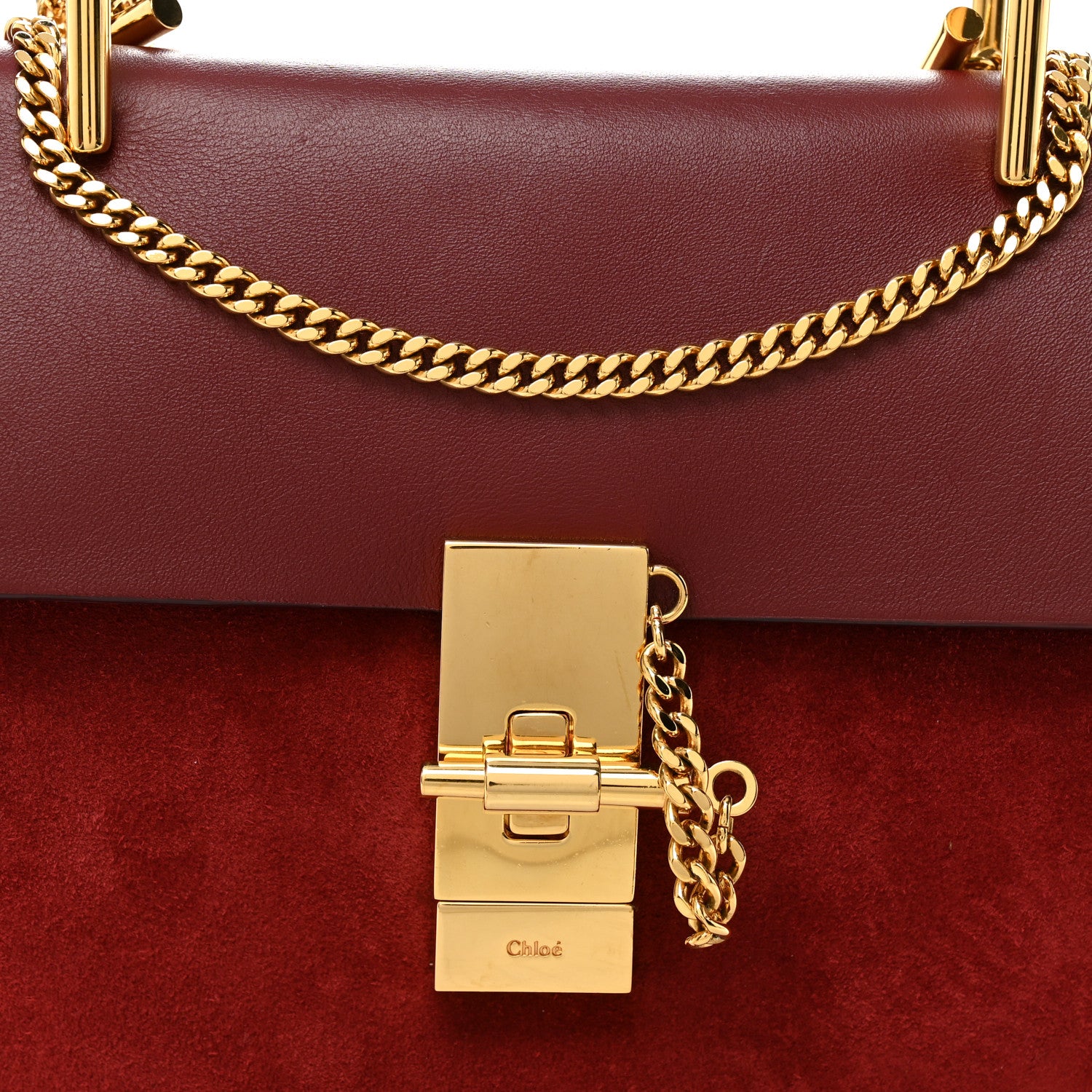 Chloe Smooth Calfskin Mini Drew Shoulder Bag  Wine Purple 8 of 11