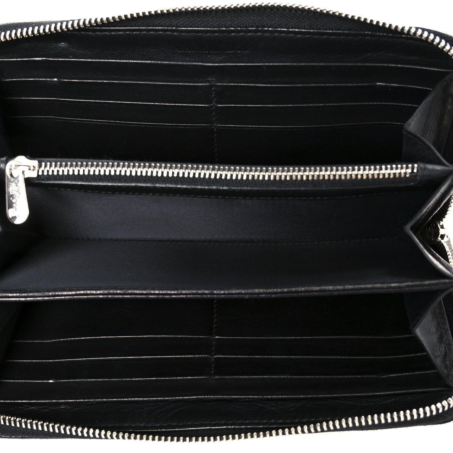 Christian Dior Lambskin Cannage Lady Dior Zip Wallet Black 5 of 10