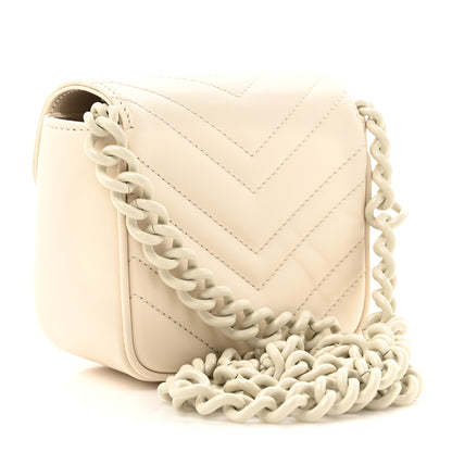 Gucci Calfskin Matelasse Monochrome GG Marmont Chain Mini Belt Bag Mystic White 3 of 11