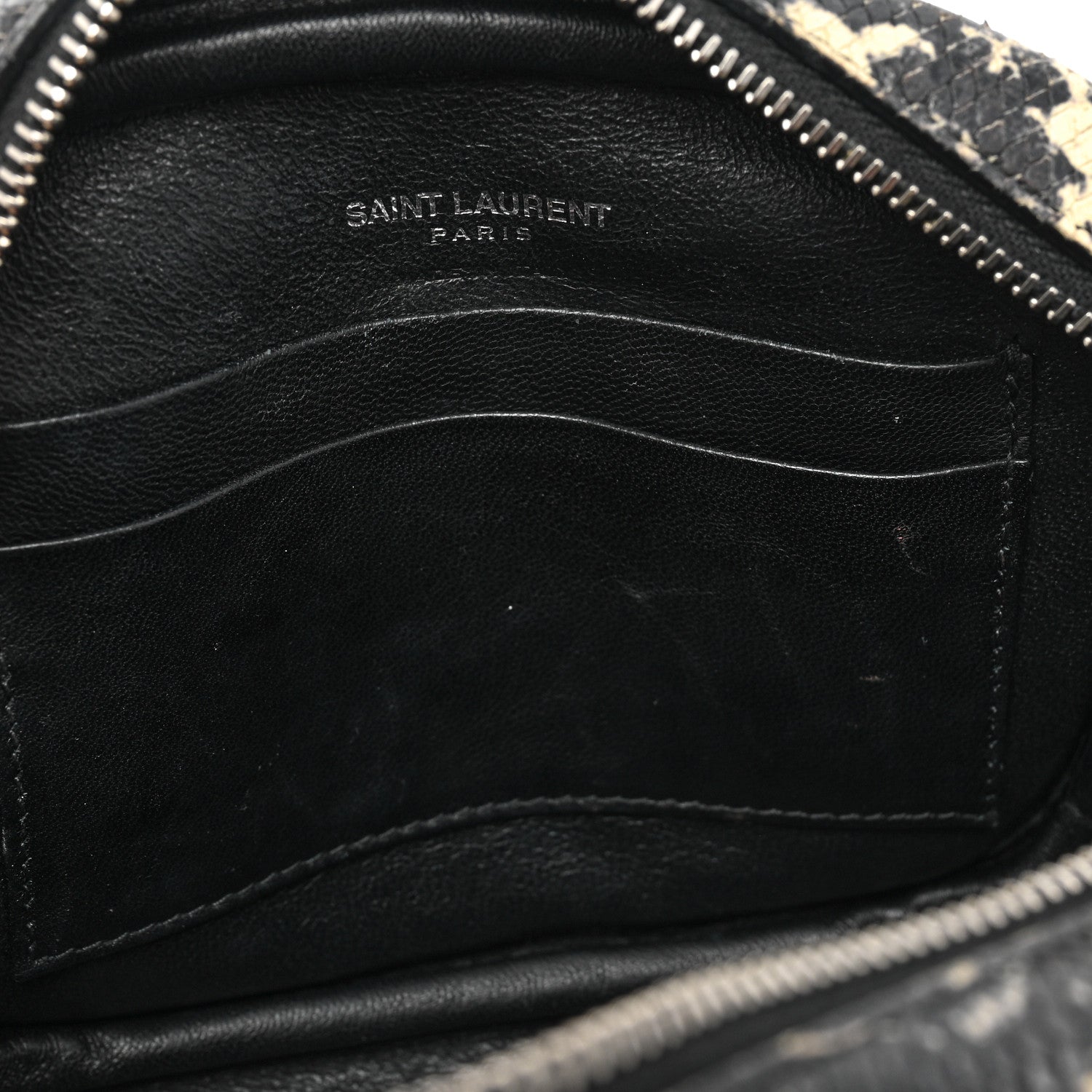 Saint Laurent Python Embossed Calfskin Monogram Blogger Bag Black Beige 10 of 12