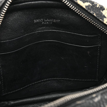 Saint Laurent Python Embossed Calfskin Monogram Blogger Bag Black Beige 10 of 12