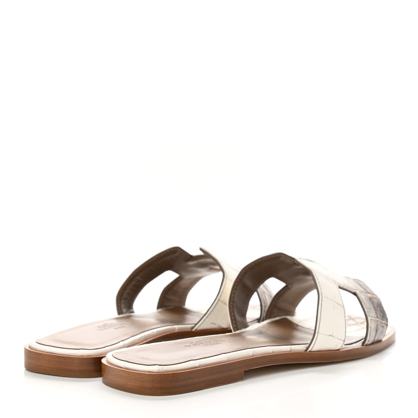 Matte Niloticus Crocodile Himalaya Oran Sandals 36 Blanc