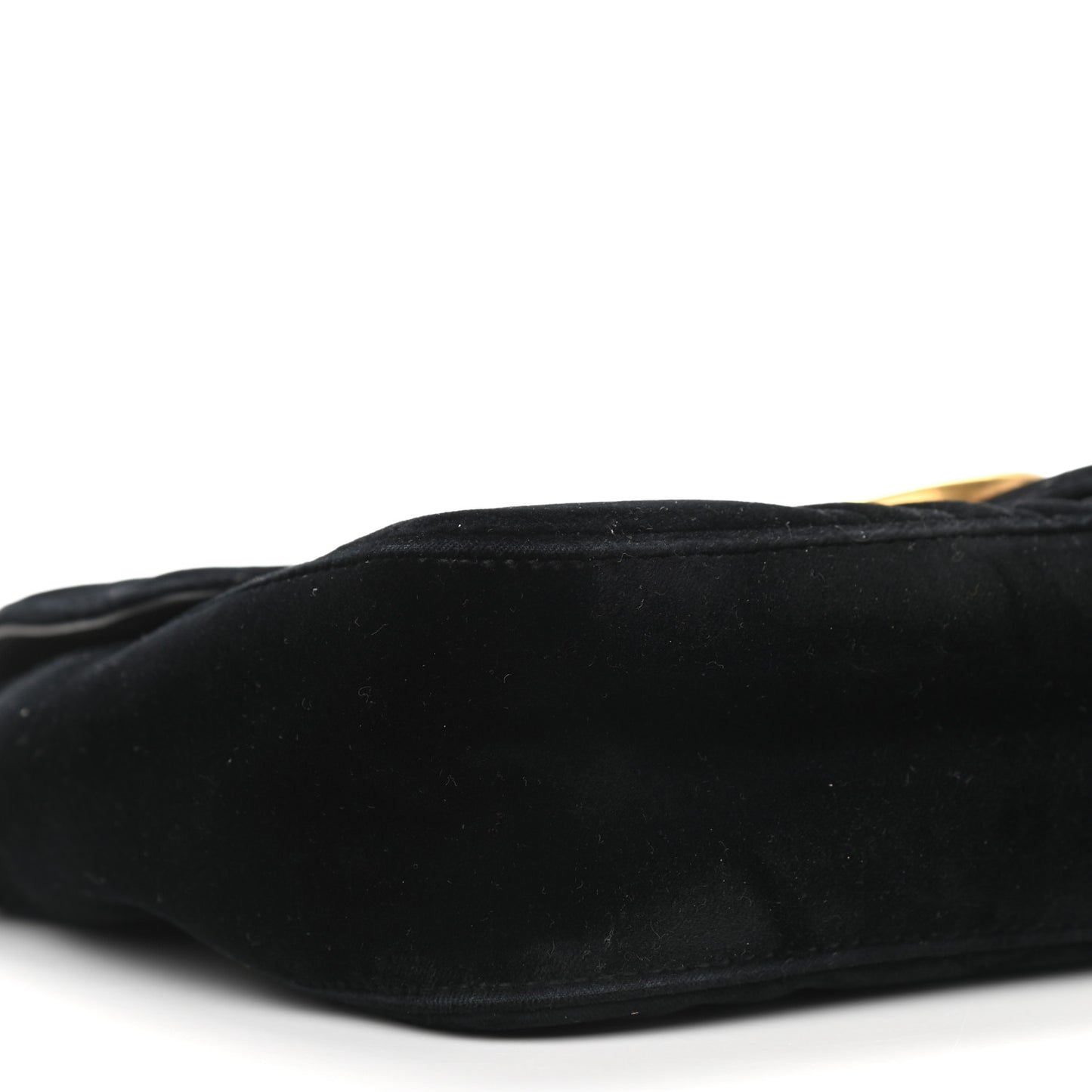 Velvet Matelasse Medium GG Marmont Shoulder Bag Black
