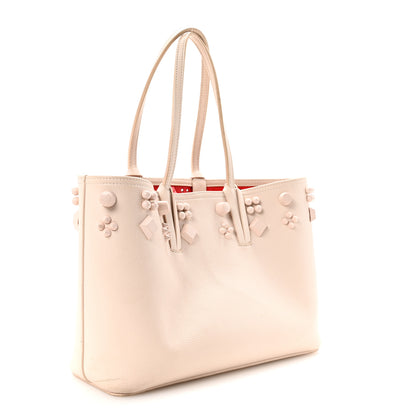 Christian Louboutin Calfskin Empire Spike Studded Small East West Cabata Tote Leche 4 of 10