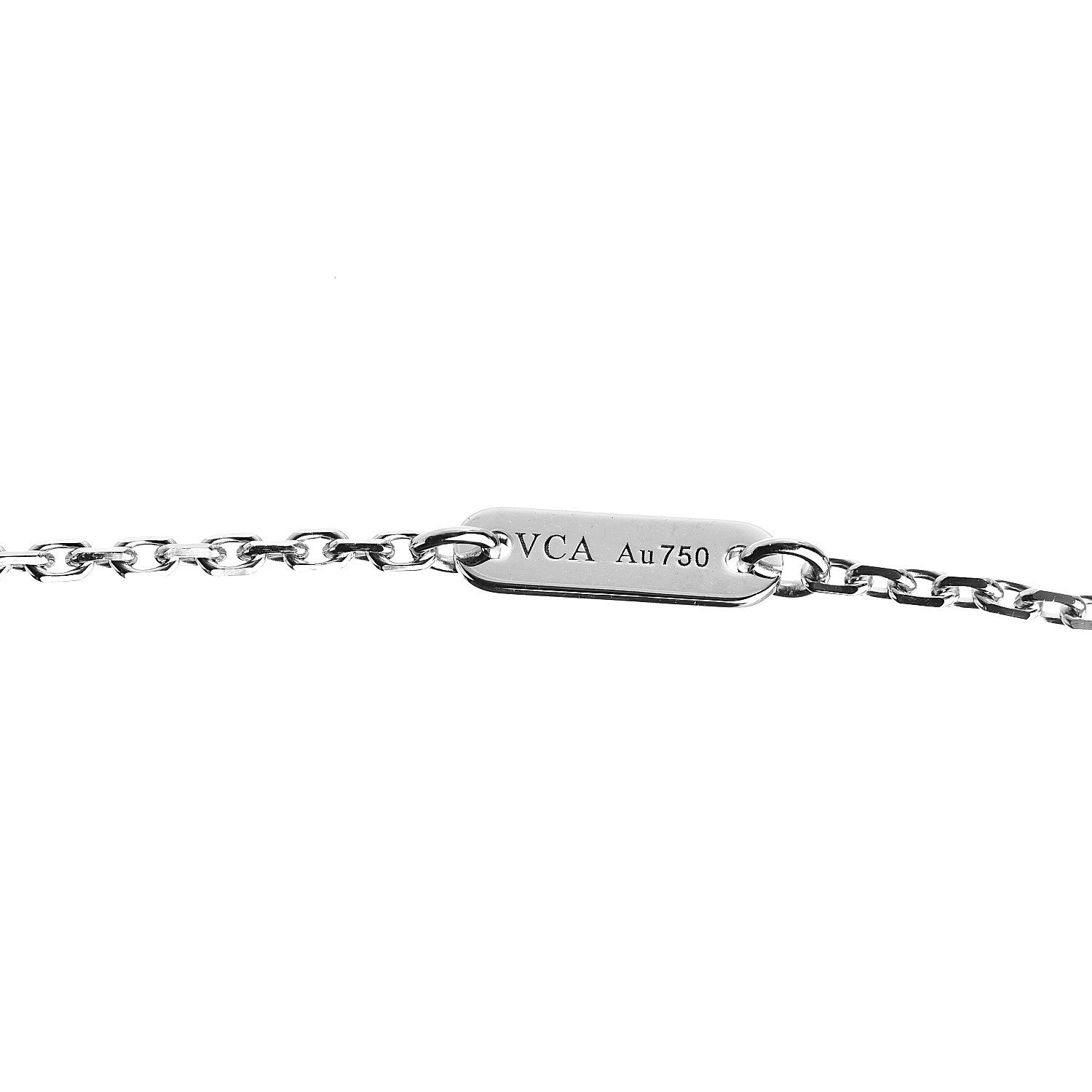 Van Cleef & Arpels 18K White Gold Diamond Sweet Alhambra Pendant Necklace 5 of 7