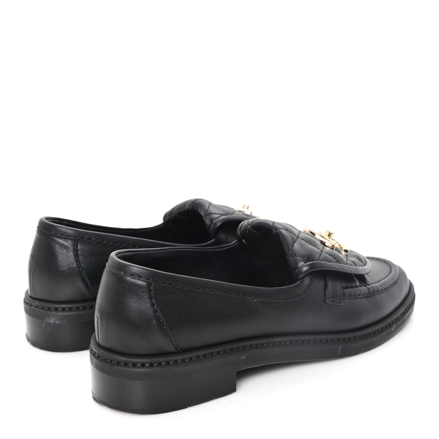 Lambskin Quilted CC Turnlock Loafers 36 Black