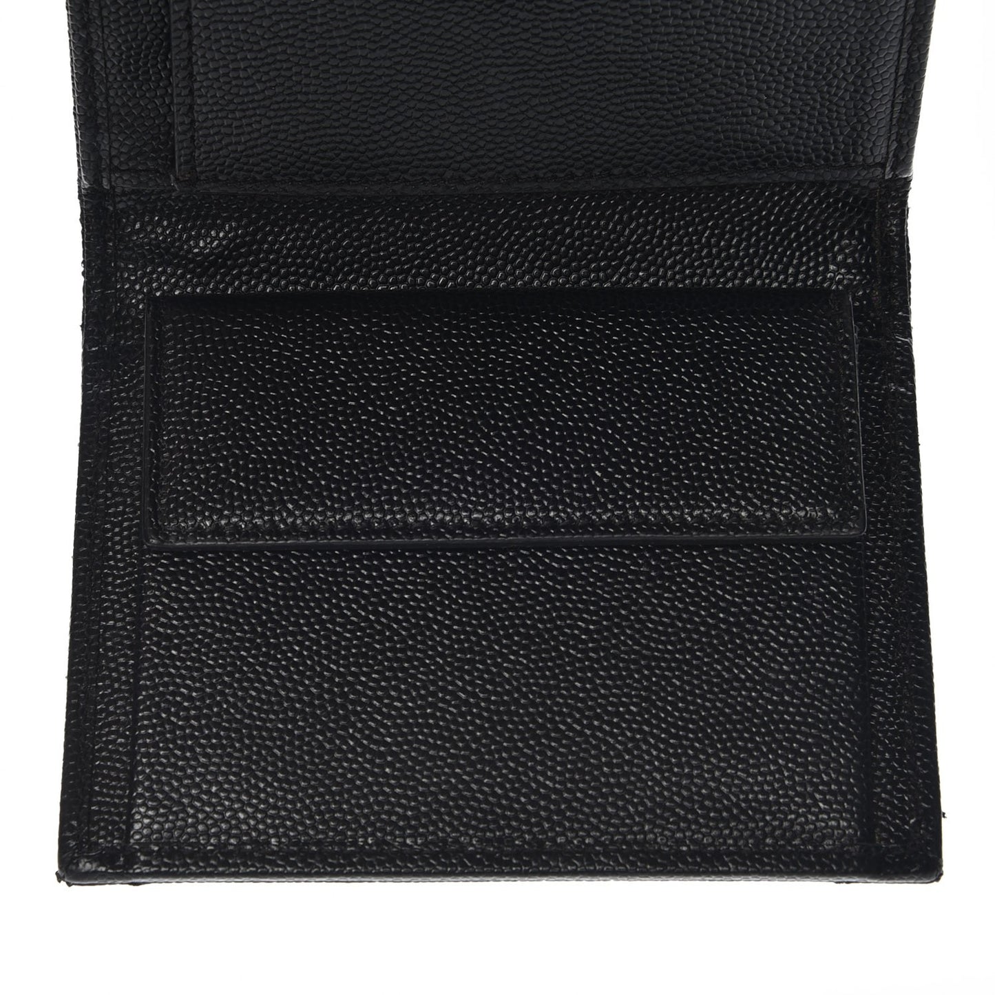 Grain De Poudre Matelasse Chevron Monogram Compact Wallet Black