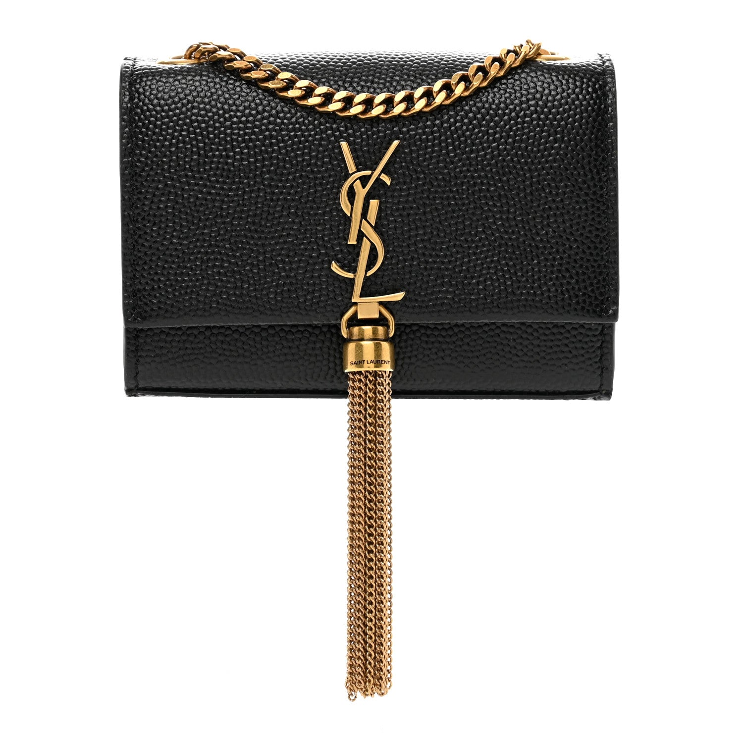 Saint Laurent Grain De Poudre Micro Classic Monogram Kate Tassel Airpods Bag Black 1 of 6