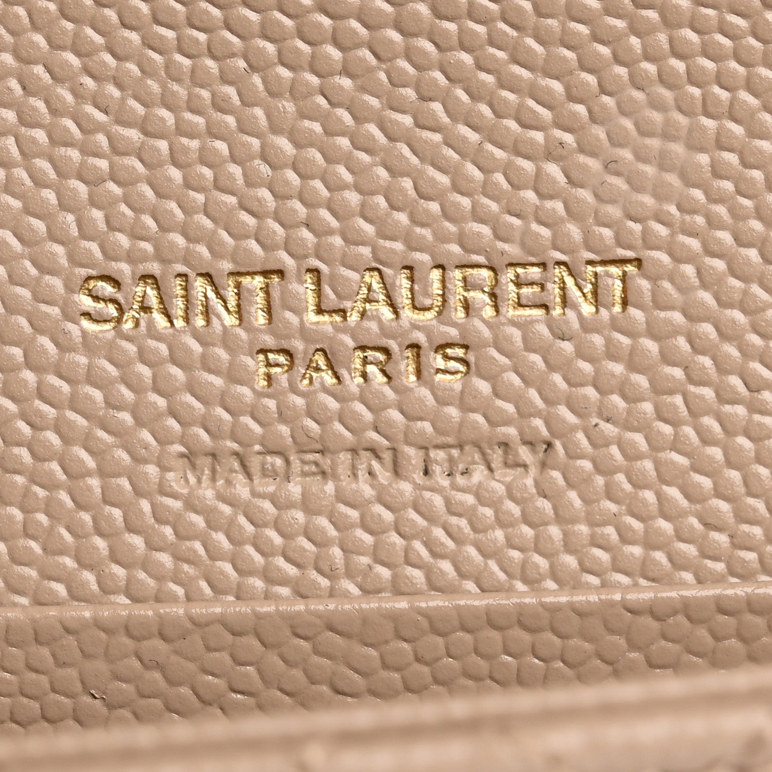 Saint Laurent Grain De Poudre Textured Mixed Matelasse Triquilt Small Monogram Envelope Wallet Dark Beige 6 of 8