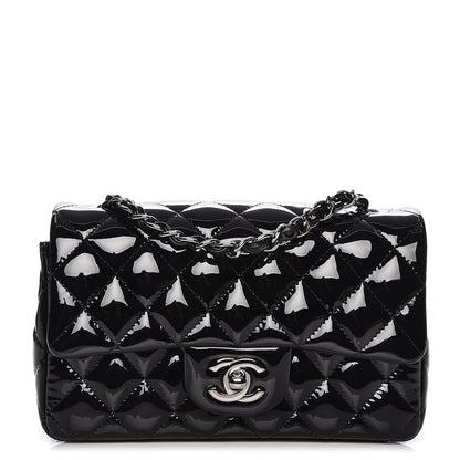Chanel Patent Calfskin Quilted Mini Rectangular Flap Black 1 of 9