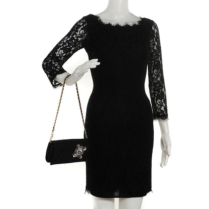 Chanel Nylon Quilted East West Crystal Flap Black 2 of 8