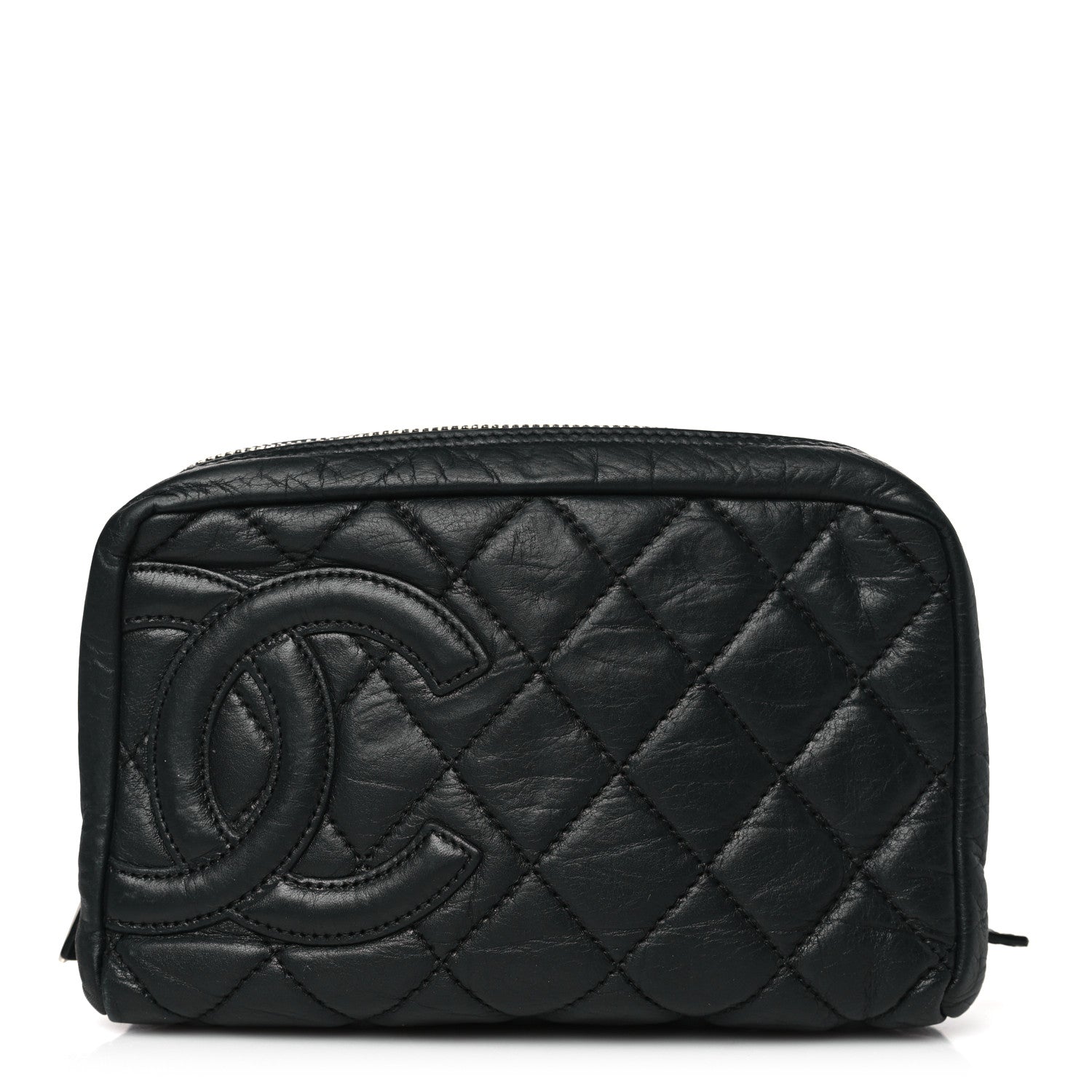 Chanel Aged Calfskin Quilted Cambon Cosmetic Case Black 1 of 10