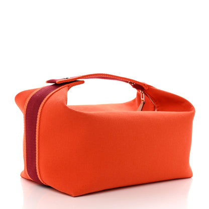 Hermes Canvas Large Bride-A-Brac Pouch Orange Feu Burgundy 3 of 8