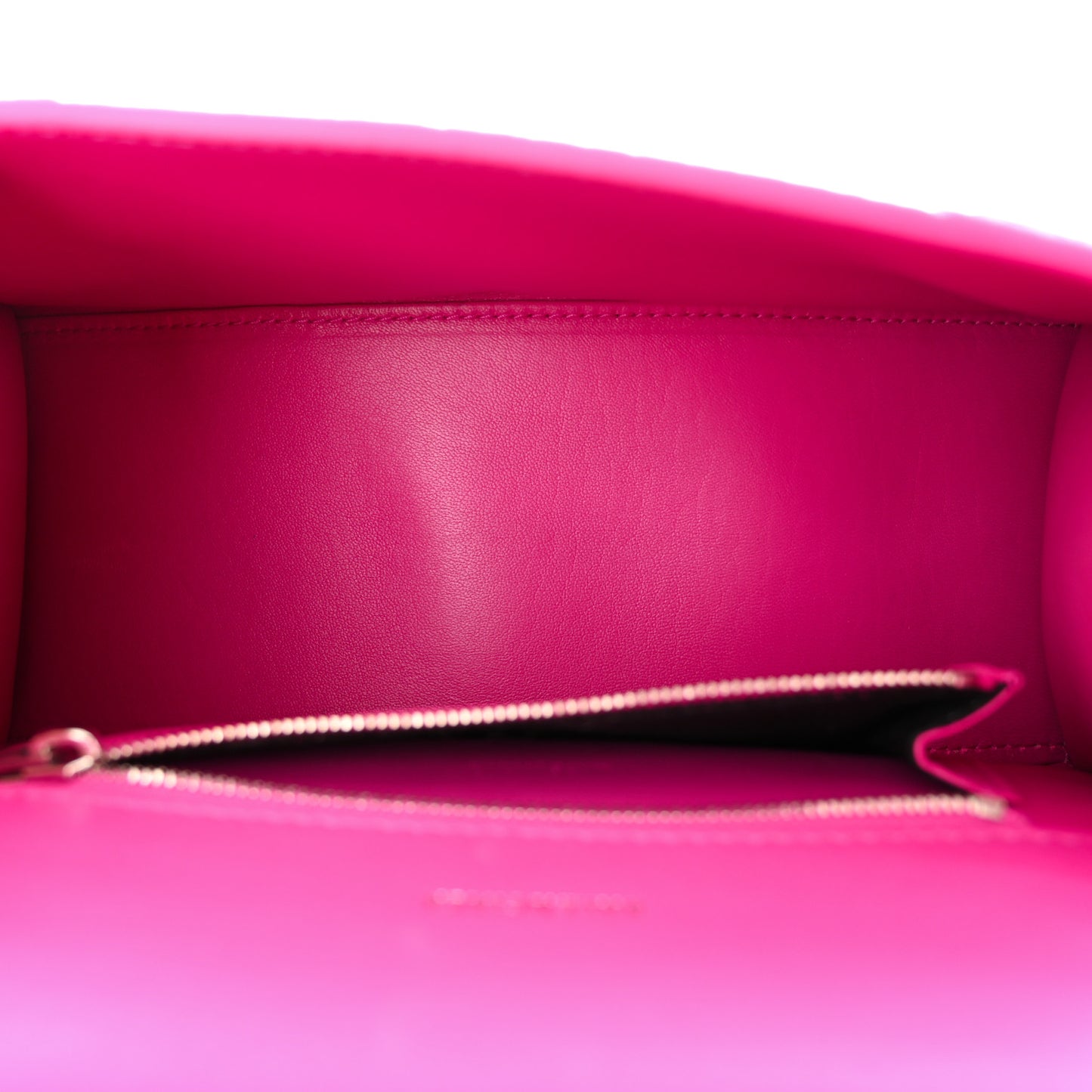 Shiny Calfskin Python Effect Small Hourglass Top Handle Bag Fuchsia Black