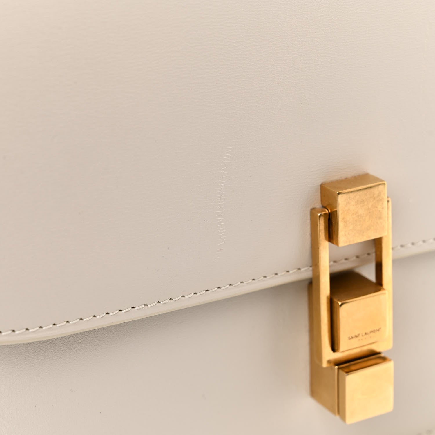 Saint Laurent Smooth Calfskin Carre Satchel Crema Soft 10 of 19