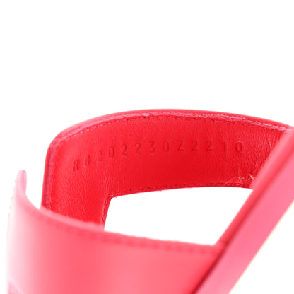 Hermes Box Calfskin Oran Sandals 38.5 Rose Vinicunca 6 of 9