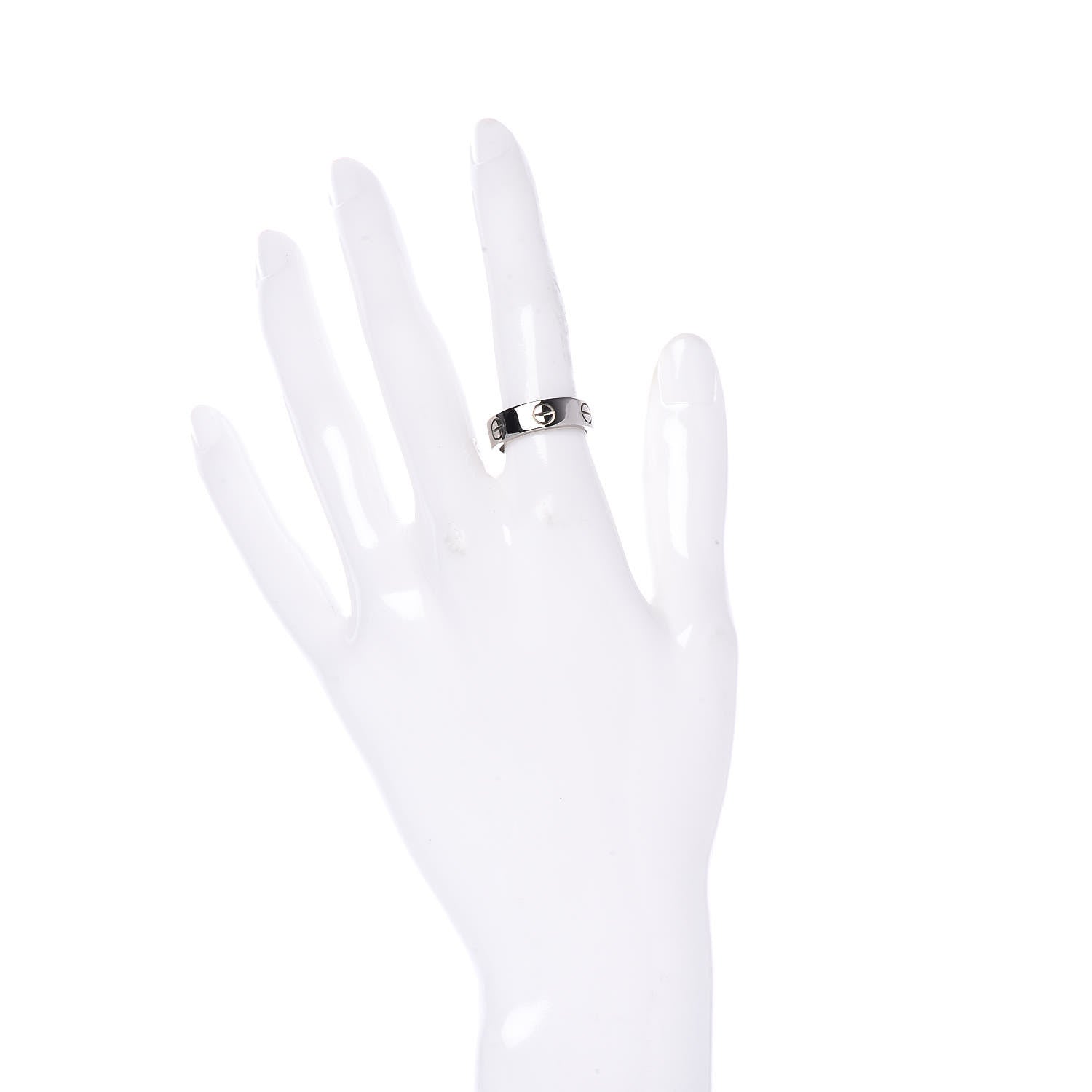 Cartier 18K White Gold 5.5mm LOVE Ring 51 5.75 2 of 7