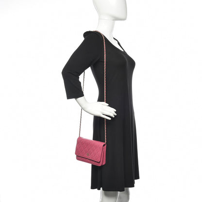Chanel Lambskin Quilted Wallet On Chain WOC Pink 2 of 14