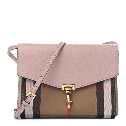 Burberry Derby Calfskin House Check Small Macken Crossbody Bag Pale Orchid 1 of 9