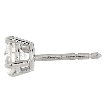 Tiffany Platinum Diamond 1.42ctw Round Solitaire Earrings 5 of 6
