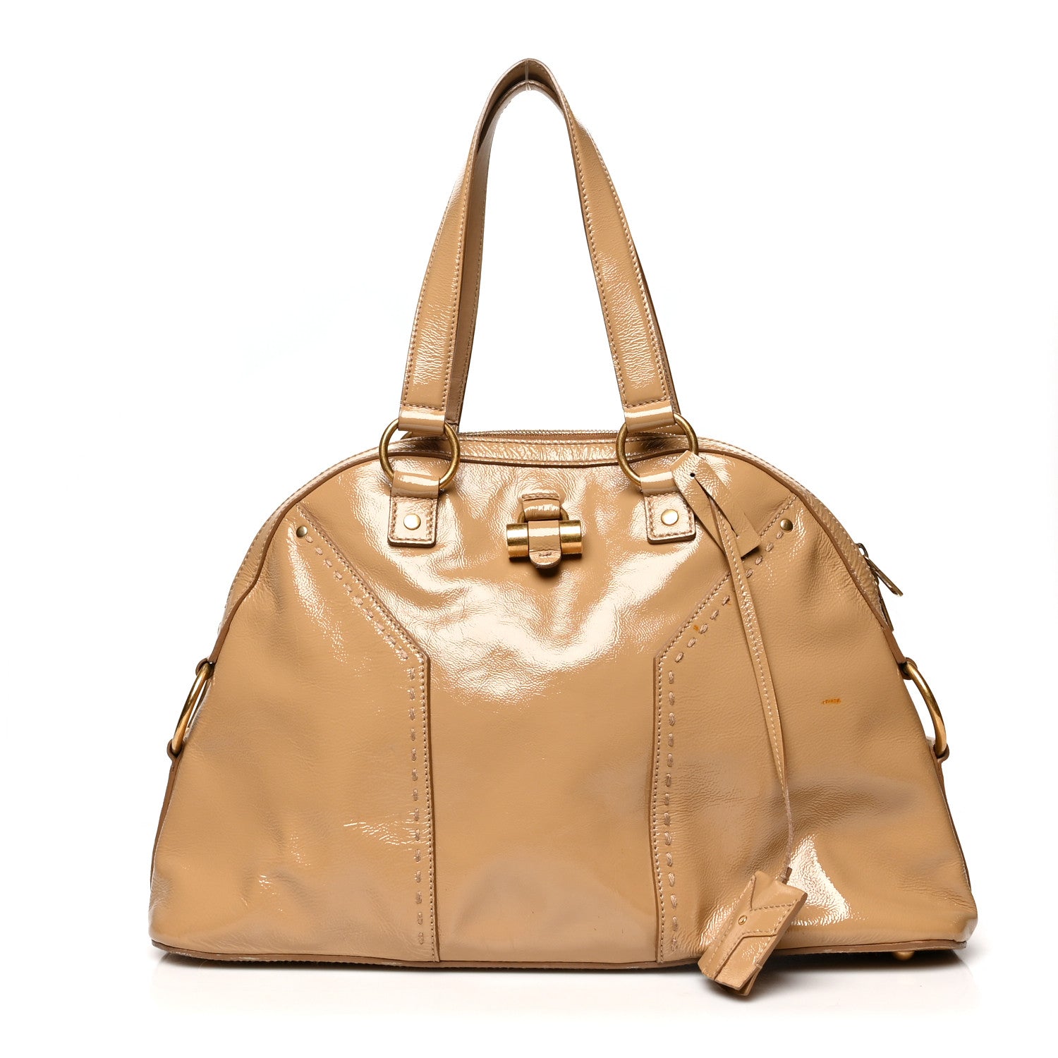 Saint Laurent Patent Oversized Muse Beige 1 of 11