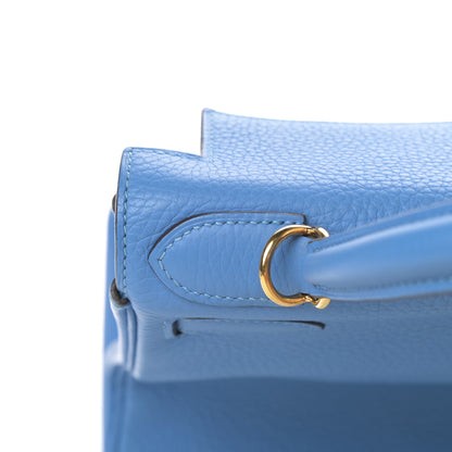 Hermes Togo Kelly Retourne 28 Bleu Paradise 10 of 42