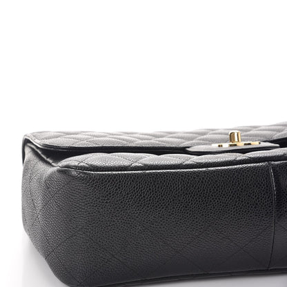 Chanel Caviar Quilted Jumbo Single Flap Black 9 of 12