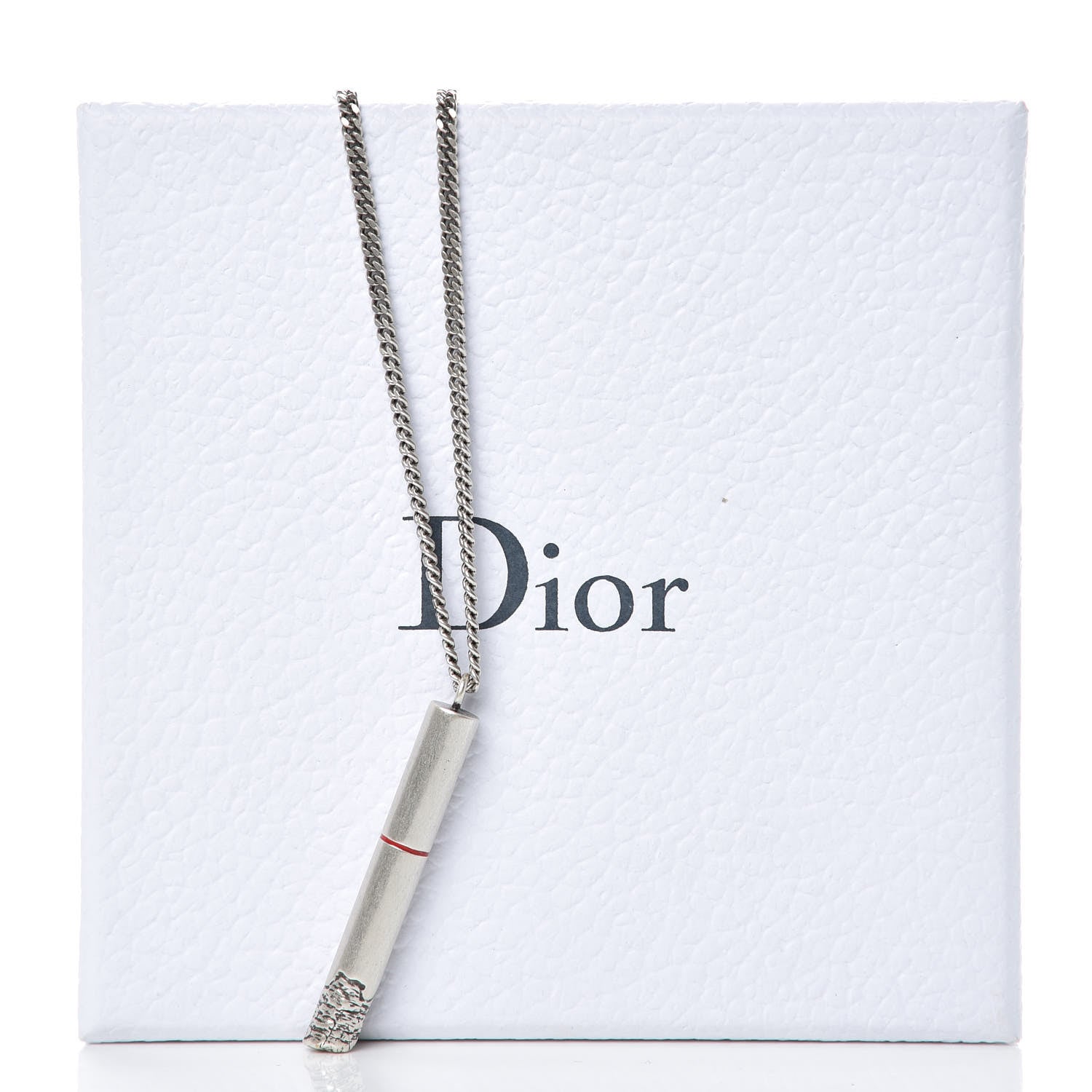 Christian Dior Metal Cigarette Necklace Silver 6 of 6