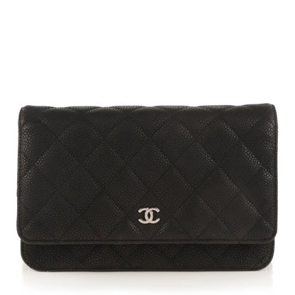 Chanel Iridescent Caviar Quilted Wallet on Chain WOC Black 1 of 7