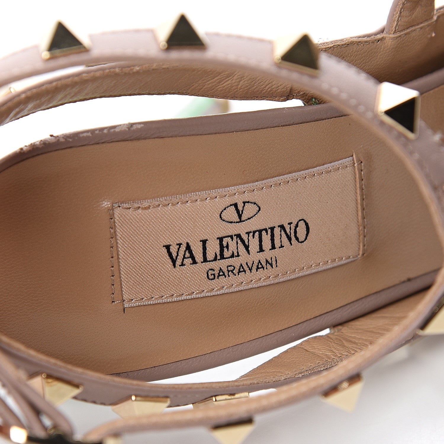 Valentino Garavani Patent Nappa Rockstud Ankle Strap 100mm Pumps 36.5 Green Poudre 7 of 8