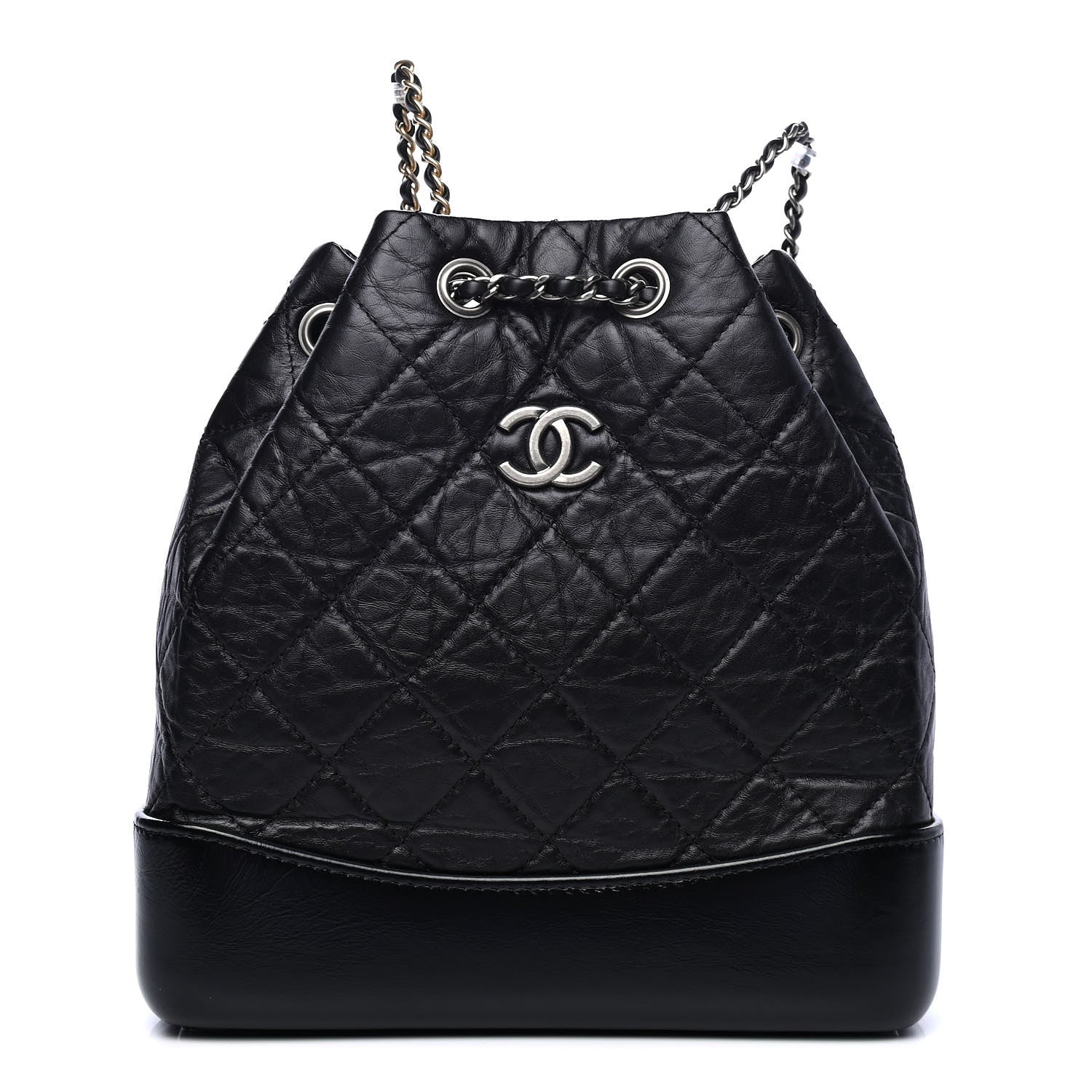 Chanel Aged Calfskin Quilted Small Gabrielle Backpack Black 1 of 4