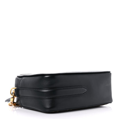 Fendi Glazed Fabric Vitello Century FF 1974 Stamp Patch Camera Case Mogano Panna Black 4 of 12