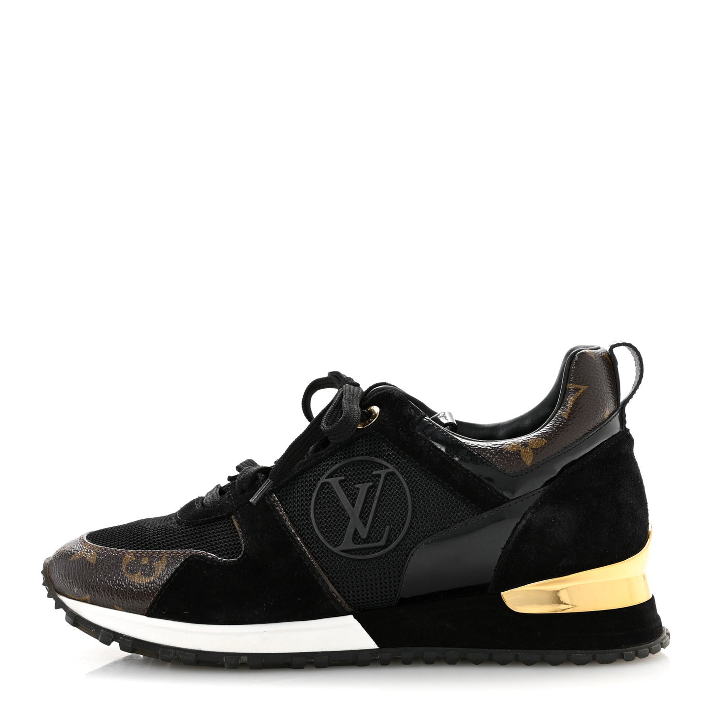 Suede Monogram Run Away Sneakers 36.5 Black