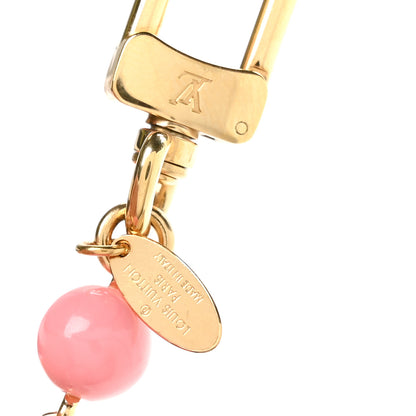 Louis Vuitton Resin Wood Vivienne Bag Charm Fuchsia Ecru White Caramel 3 of 5