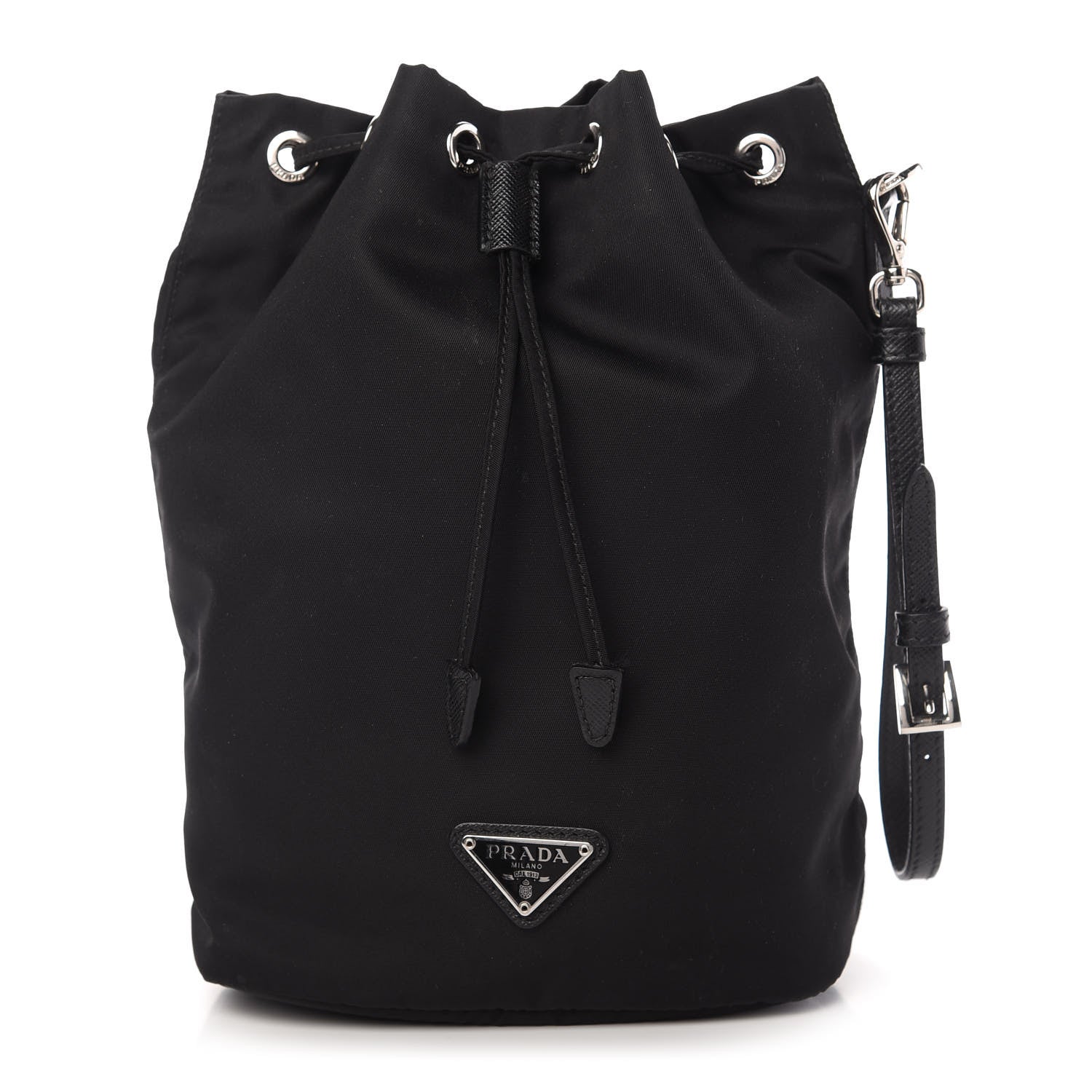 Prada Nylon Vela Drawstring Wristlet Pouch Black 1 of 10