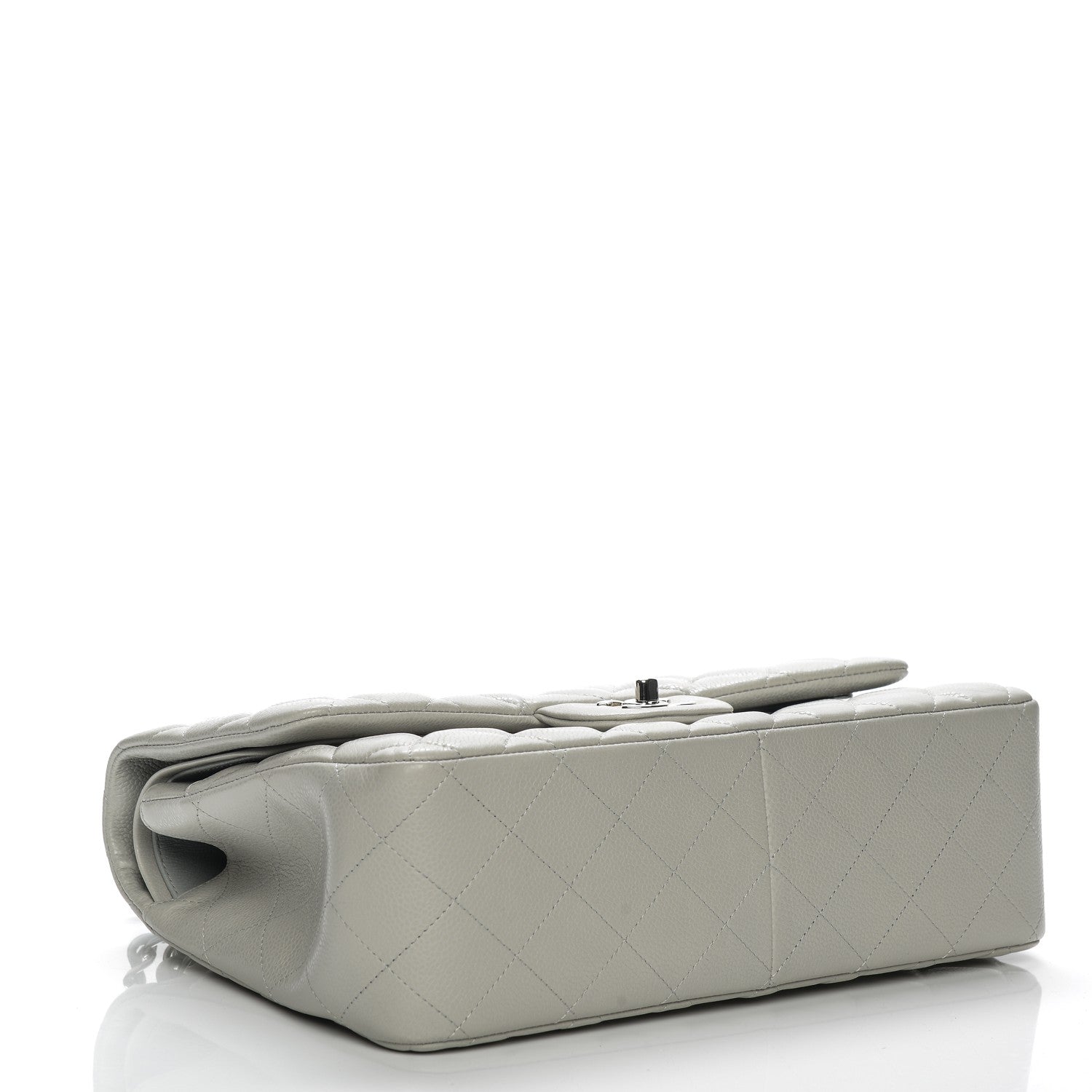 Chanel Caviar Quilted Jumbo Double Flap Light Grey 4 of 13