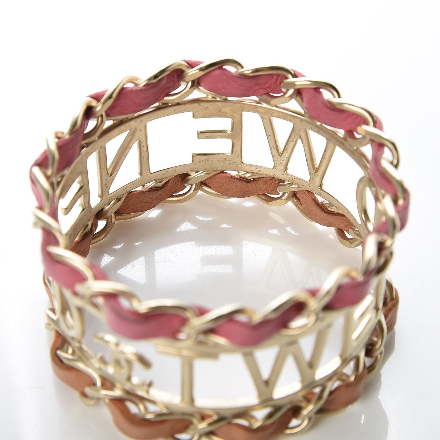 Lambskin Tweed We Need Bracelet Pink Beige