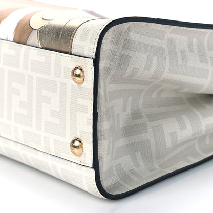 Fendi Glazed Fabric Nappa FF Disco Girls Inlay Mini Peekaboo Iconic Satchel Bianco Perla Multicolor 8 of 8