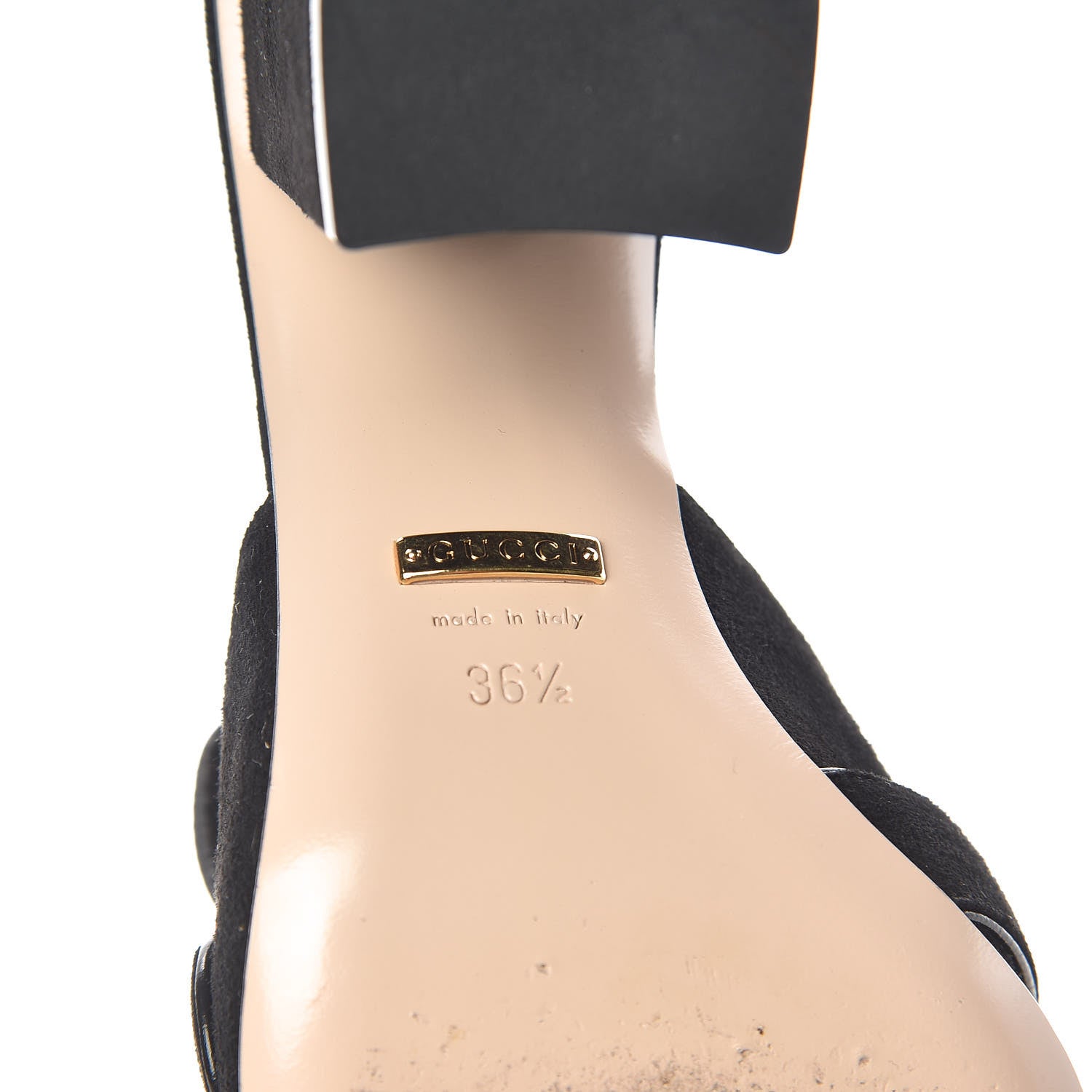 Gucci Kid Scamosciato GG Marmont Fringe 75mm Slide Sandals 36.5 Black 7 of 11